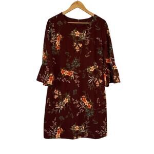 New BANANA REPUBLIC Floral Bell Sleeve Polyester Dress | 14